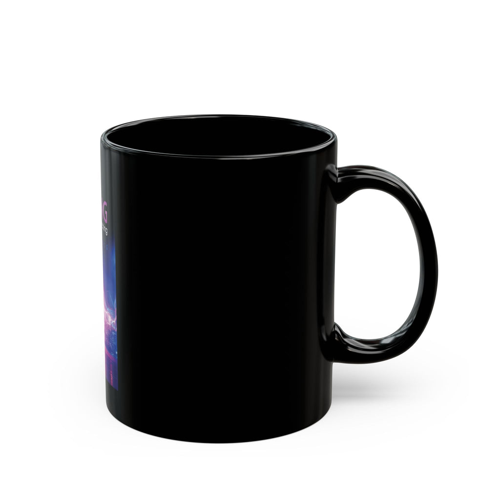 Dancing Like Nobody's Watching Black Mug — Neon Dance Silhouette Coffee Cup (11oz/15oz)